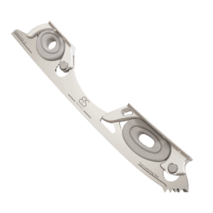 Figure Skating Shock-Absorbing Blade Set (Dual Cushioning) with Grey Shock Absorbers and Light Grey Frames.