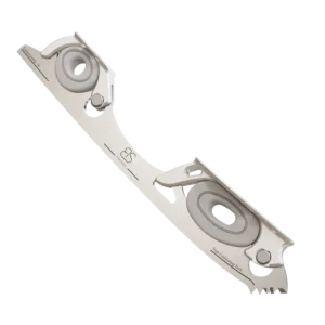 Figure Skating Shock-Absorbing Blade Set (Dual Cushioning) with Grey Shock Absorbers and Light Grey Frames.