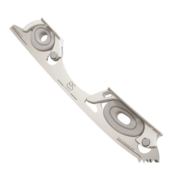 Figure Skating Shock-Absorbing Blade Set (Dual Cushioning) with Grey Shock Absorbers and Light Grey Frames