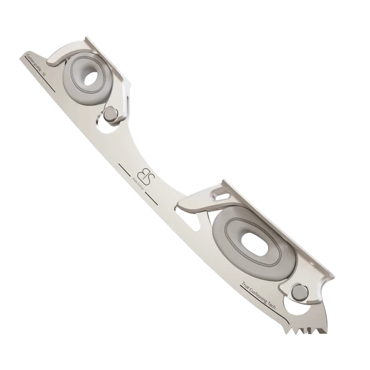 Figure Skating Shock-Absorbing Blade Set (Dual Cushioning) with Grey Shock Absorbers and Light Grey Frames