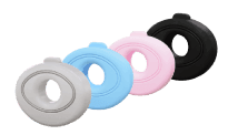 Shock absorbers of different color, grey, blue, pink and black,