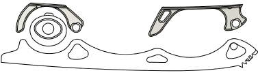 Detailed exploded view of a shock-absorbing blade with all components visible.