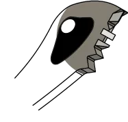 Side cut figure skating toe pick.