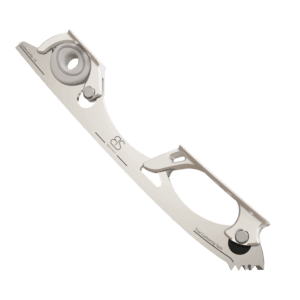 Figure Skating Shock-Absorbing Blade Set (Single Cushioning) with Grey Shock Absorbers and Light Grey Frames.