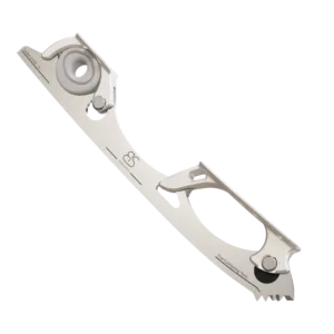 Figure Skating Shock-Absorbing Blade Set (Single Cushioning) with Grey Shock Absorbers and Light Grey Frames.