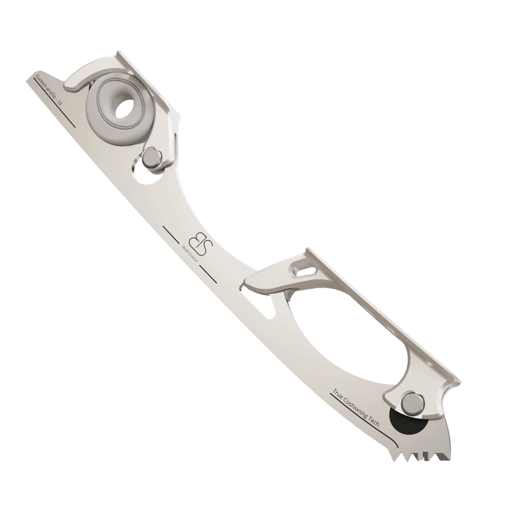 Figure Skating Shock-Absorbing Blade Set (Single Cushioning) with Grey Shock Absorbers and Light Grey Frames