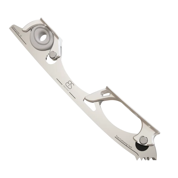 Figure Skating Shock-Absorbing Blade Set (Single Cushioning) with Grey Shock Absorbers and Light Grey Frames