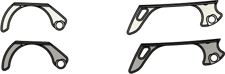 Frames of shock-absorbing blade light grey and dark grey