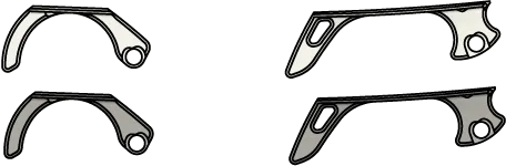 Frames of shock-absorbing blade light grey and dark grey